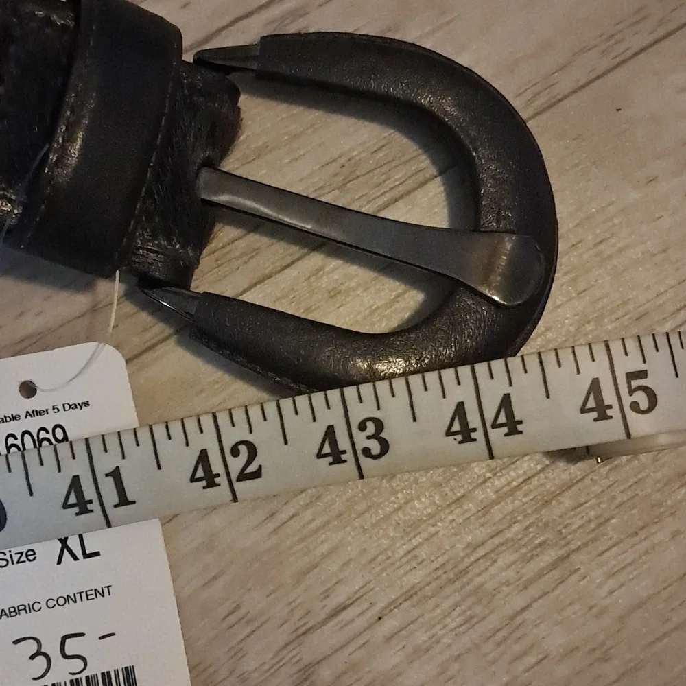 Women CARLISLE Black Genuine Leather Belt Size XL